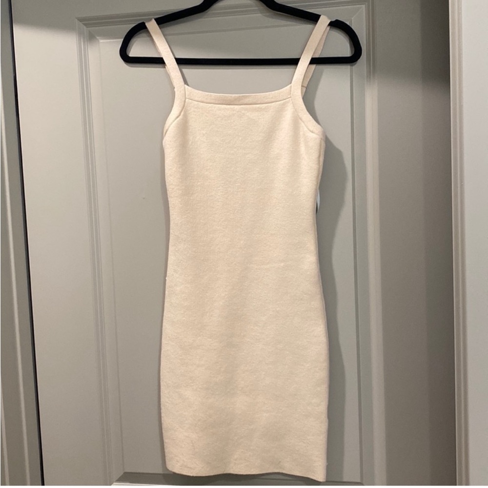 Cream Sweater Bodycon Dress